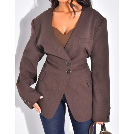 Blazer mit Knöpfen und Bindegürtel