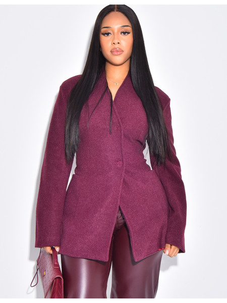 Manteau cintrée effet cache coeur à serrer dans le dos