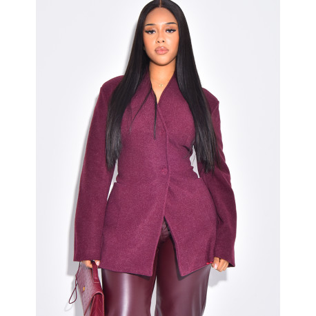 Manteau cintrée effet cache coeur à serrer dans le dos