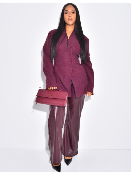 Manteau cintrée effet cache coeur à serrer dans le dos