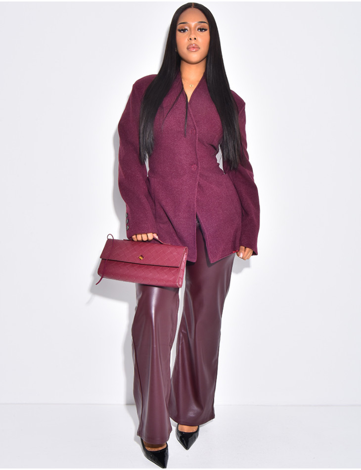 Manteau cintrée effet cache coeur à serrer dans le dos