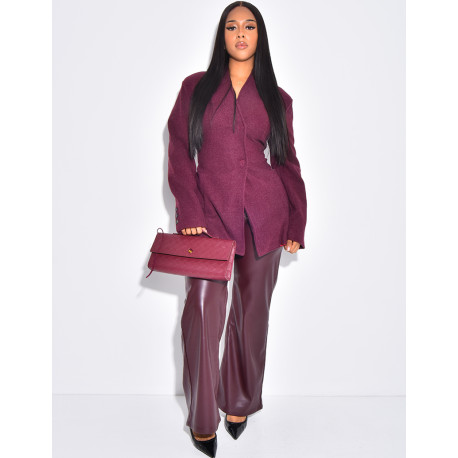 Manteau cintrée effet cache coeur à serrer dans le dos