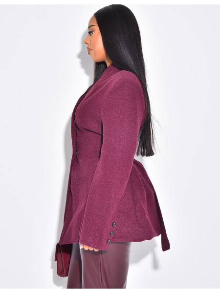 Manteau cintrée effet cache coeur à serrer dans le dos