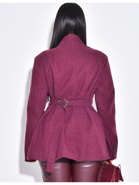 Manteau cintrée effet cache coeur à serrer dans le dos