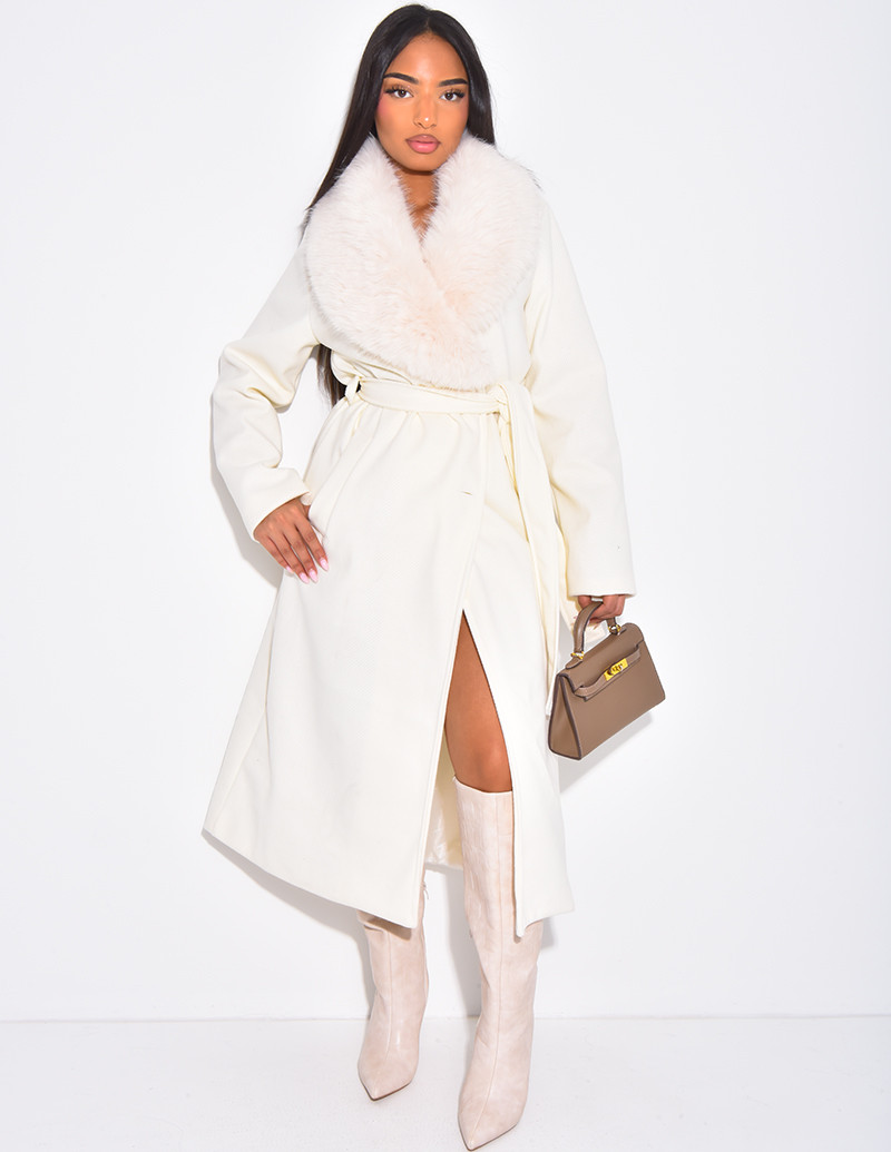 Manteau long et texturé en...