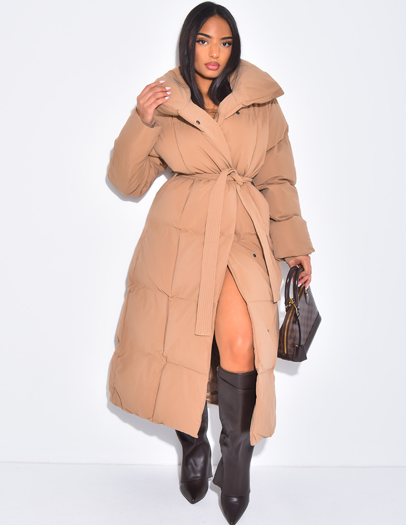 Lange gesteppte Daunenjacke...