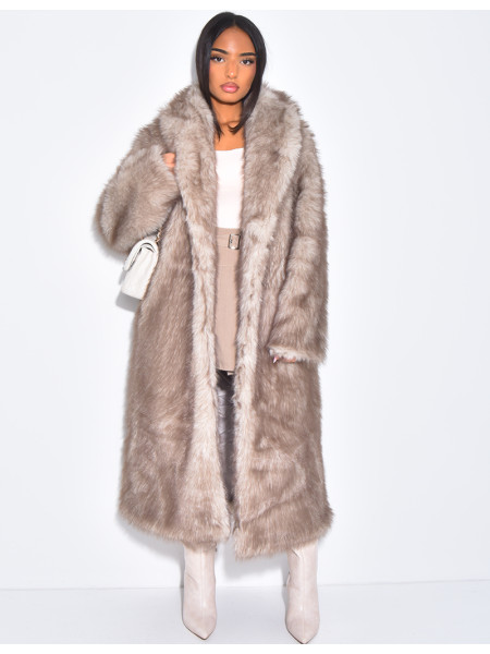 Manteau oversize à fourrure premium
