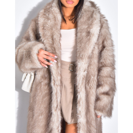 Manteau oversize à fourrure premium