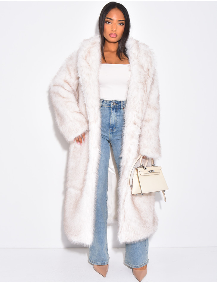 Manteau oversize à fourrure premium
