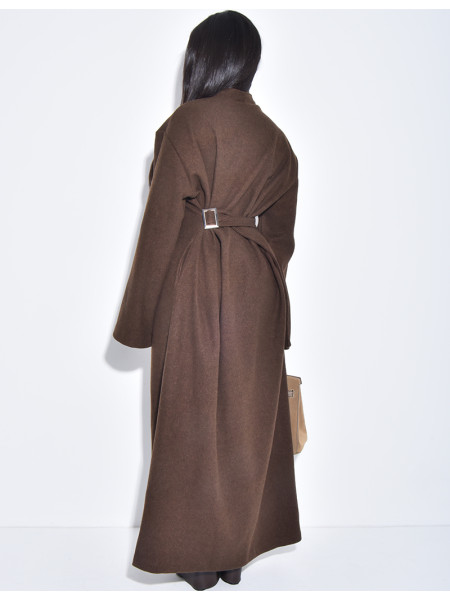 Langer, dicker Mantel aus Filz mit tailliertem Schnitt