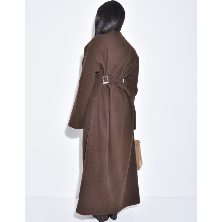 Langer, dicker Mantel aus Filz mit tailliertem Schnitt