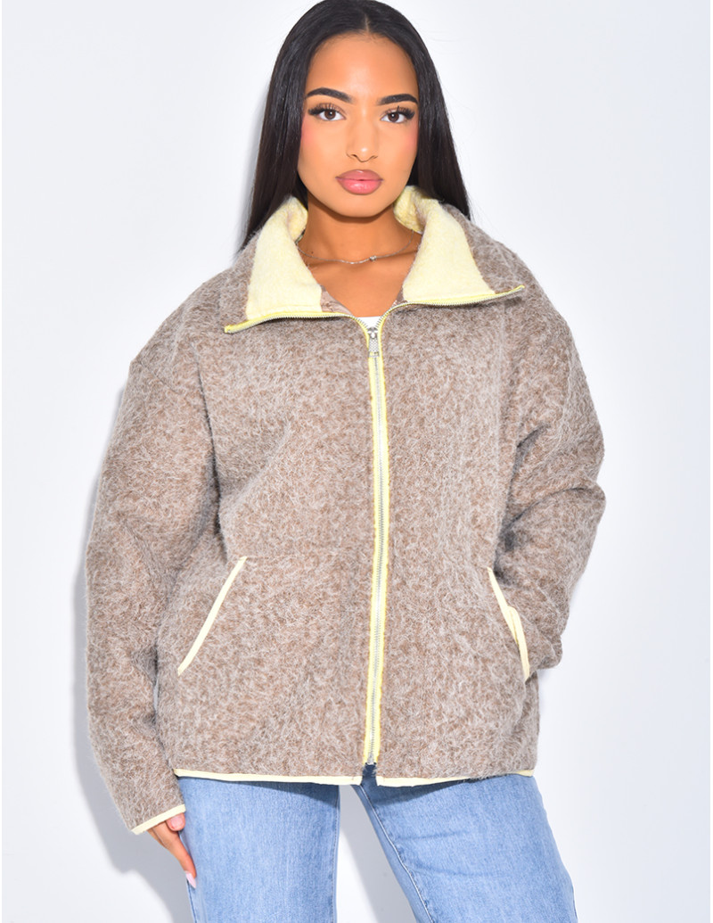 Boiled wool jacket with...