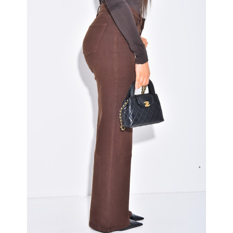 Braune Jeans mit geradem Schnitt und niedriger Taille