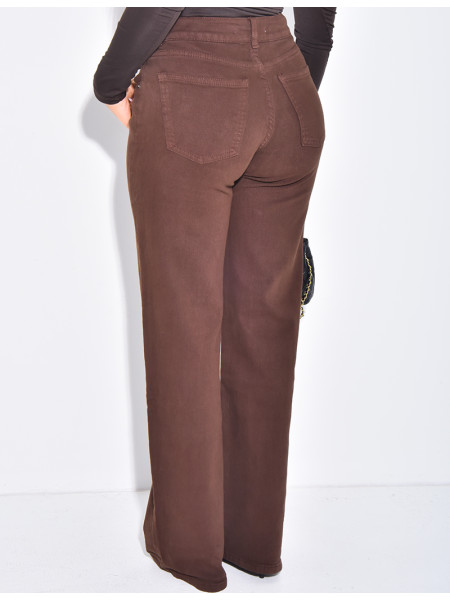 Braune Jeans mit geradem Schnitt und niedriger Taille