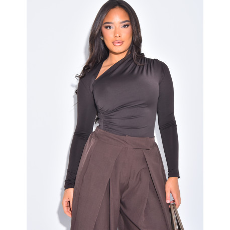 Top fluide froncé asymétrique