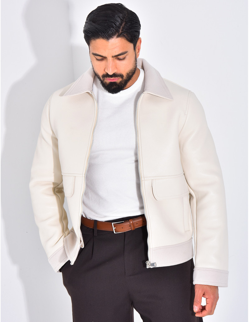 Veste en similicuir aux...