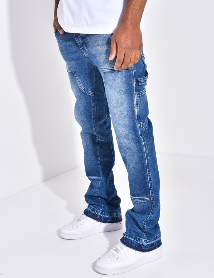 Jeans à empiècements contrastants