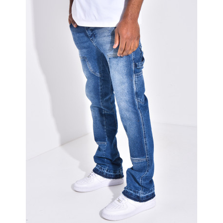 Jeans à empiècements contrastants