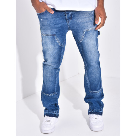 Jeans à empiècements contrastants