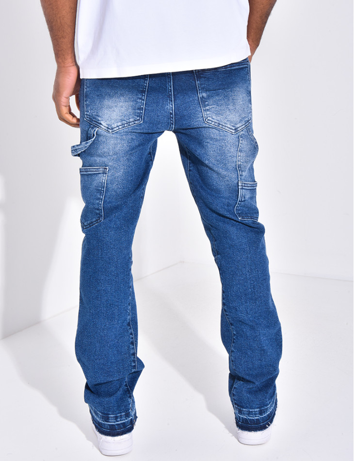 Jeans à empiècements contrastants