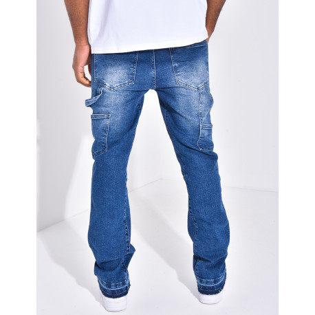 Jeans à empiècements contrastants