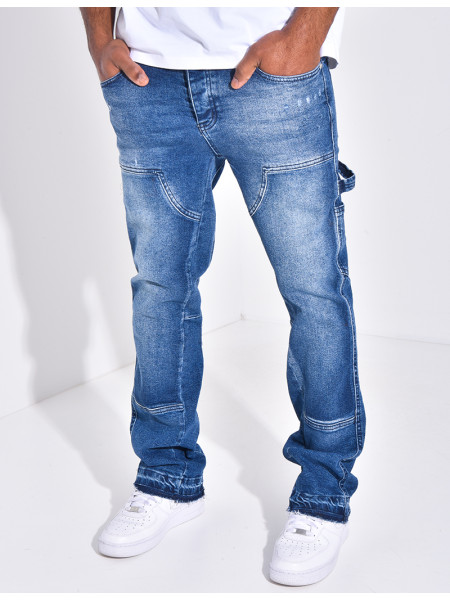 Jeans à empiècements contrastants