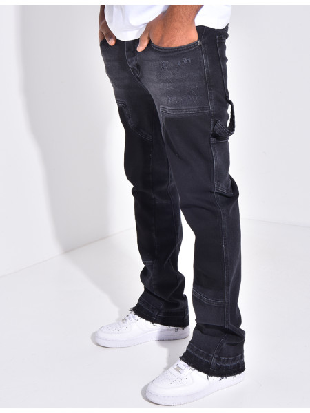 Jeans à empiècements contrastants