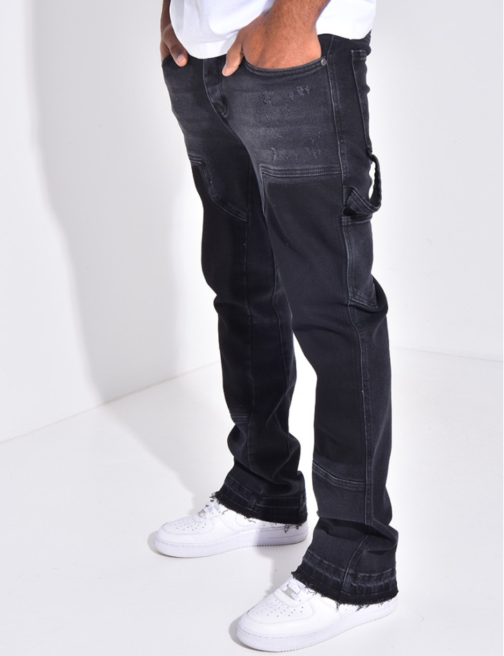 Jeans à empiècements contrastants