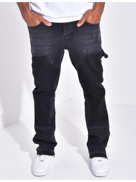 Jeans à empiècements contrastants