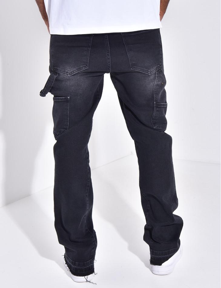 Jeans à empiècements contrastants