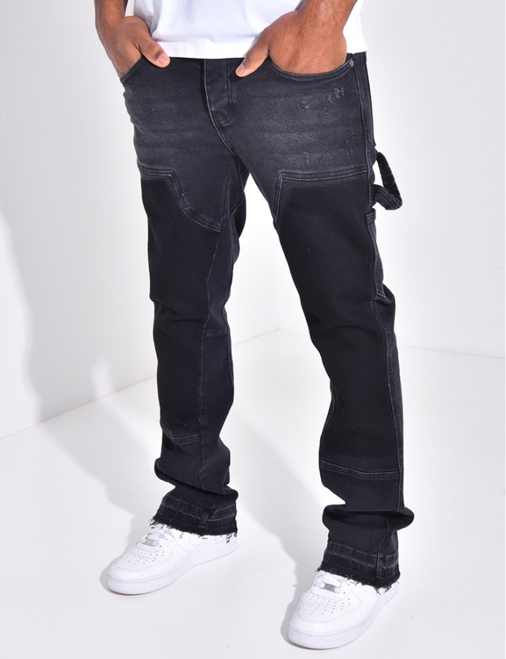 Jeans à empiècements contrastants
