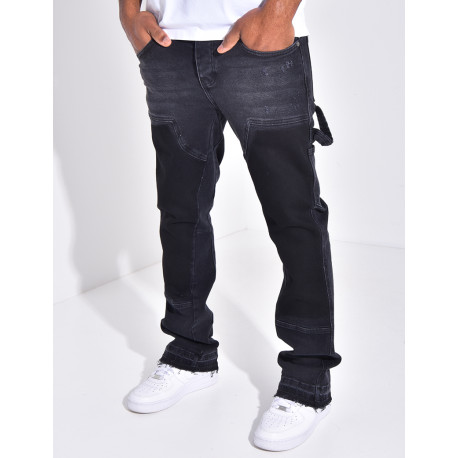 Jeans à empiècements contrastants