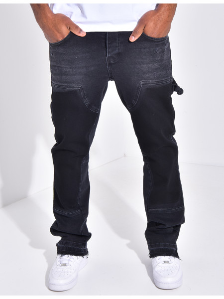 Jeans à empiècements contrastants