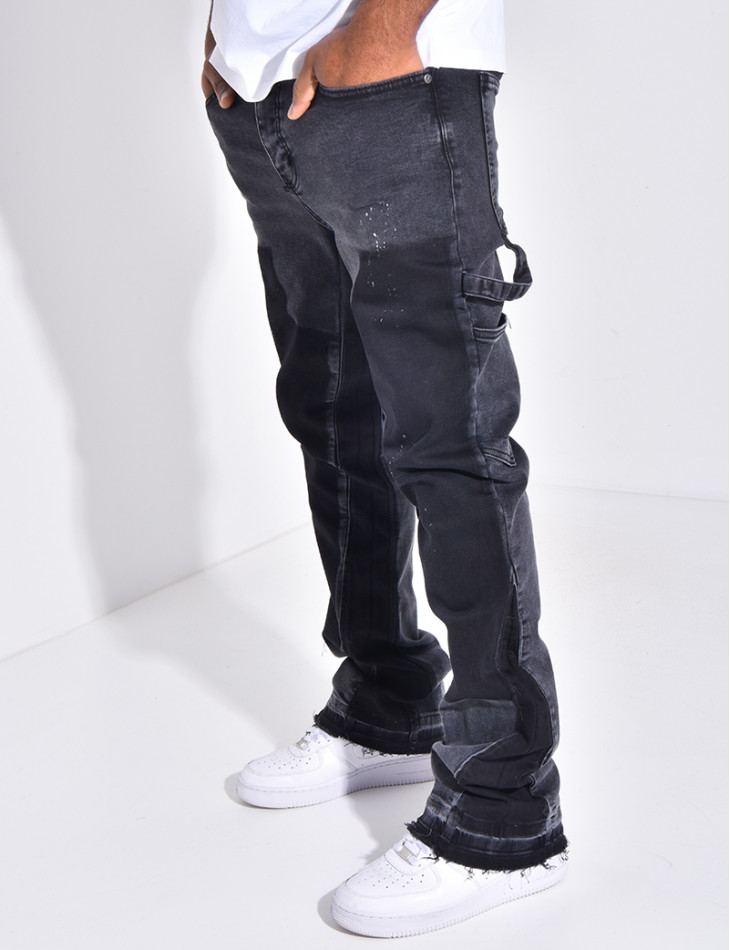 Jeans à tâches de peinture