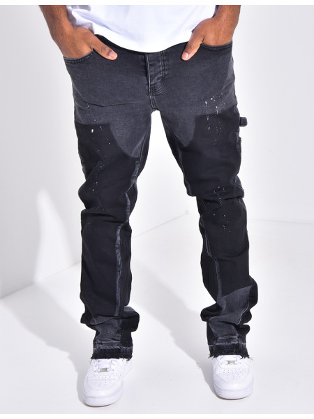 Jeans à tâches de peinture