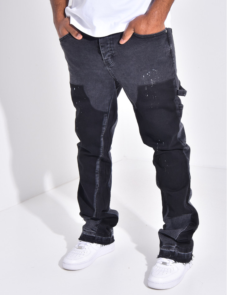 Jeans à tâches de peinture