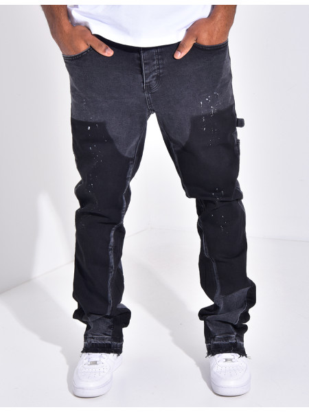 Jeans à tâches de peinture
