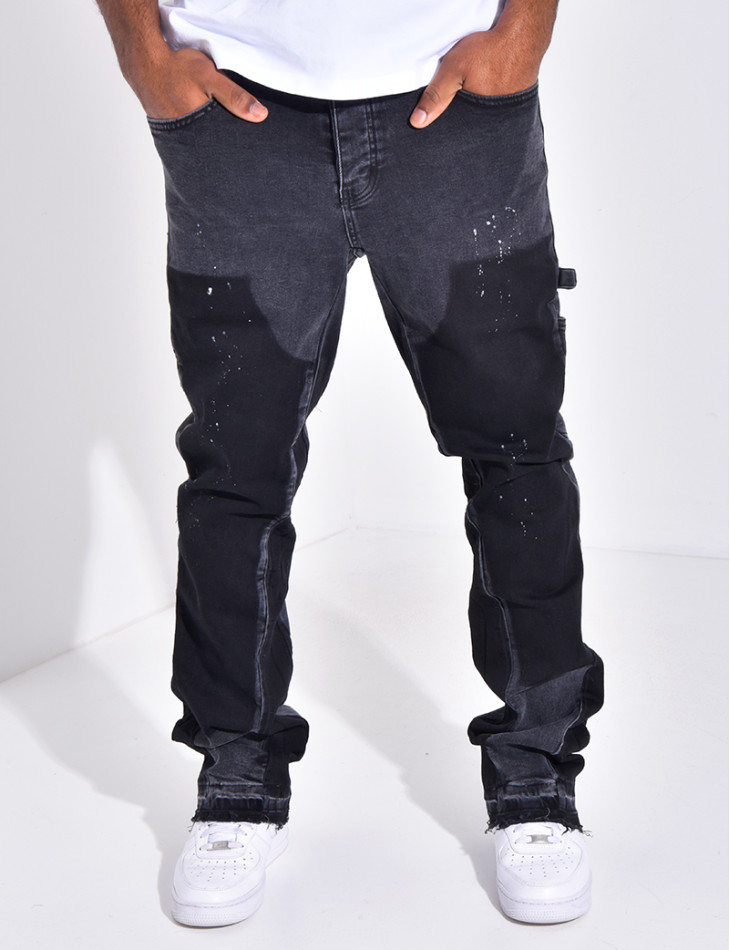 Jeans à tâches de peinture
