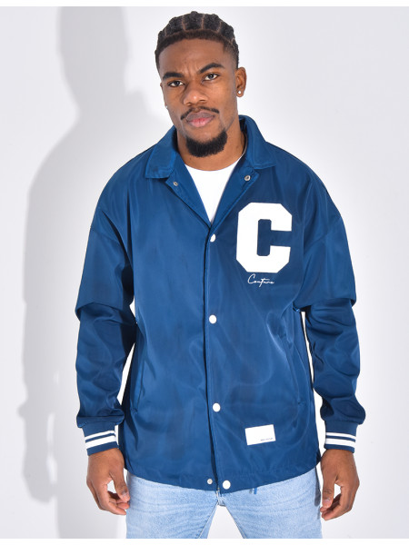 Thin jacket with letter C