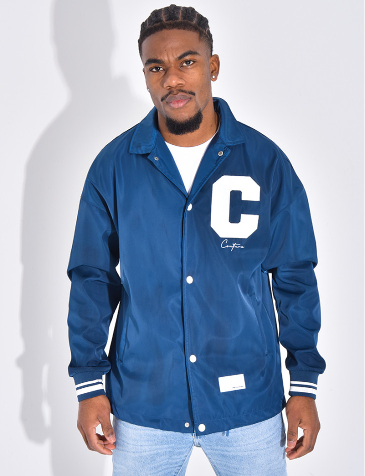 Thin jacket with letter C