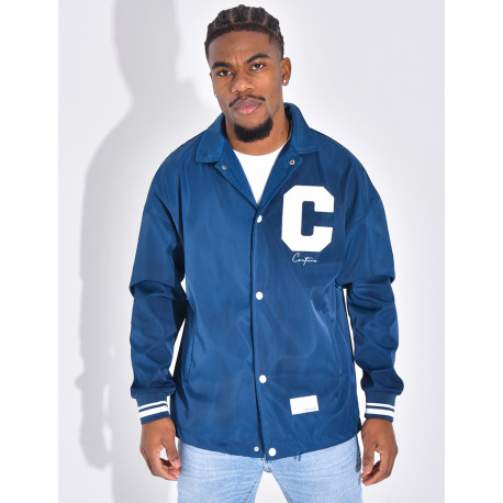 Thin jacket with letter C