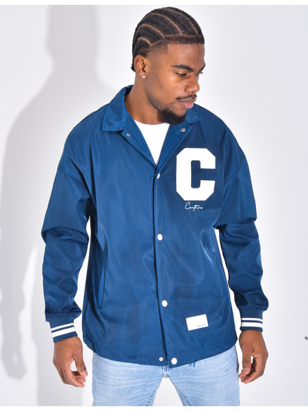 Thin jacket with letter C