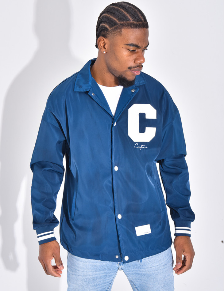 Thin jacket with letter C