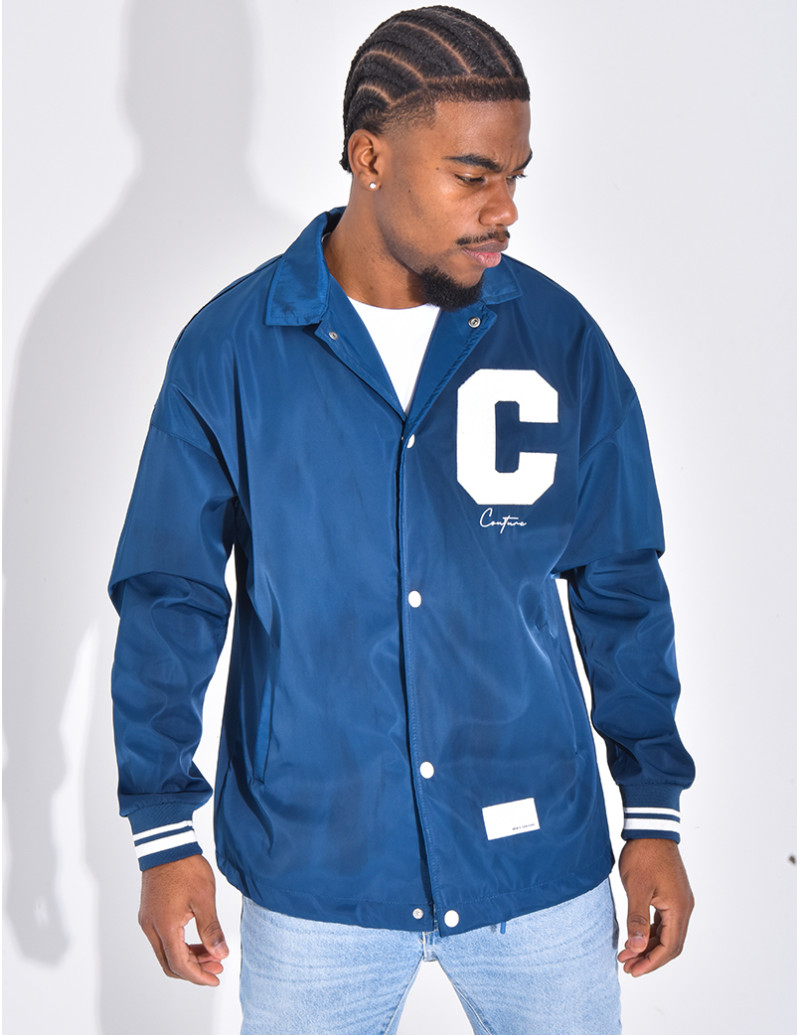 Thin jacket with letter C