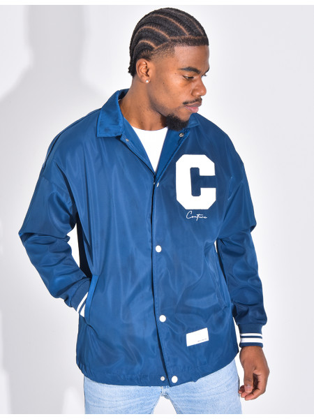 Thin jacket with letter C