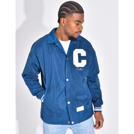 Thin jacket with letter C