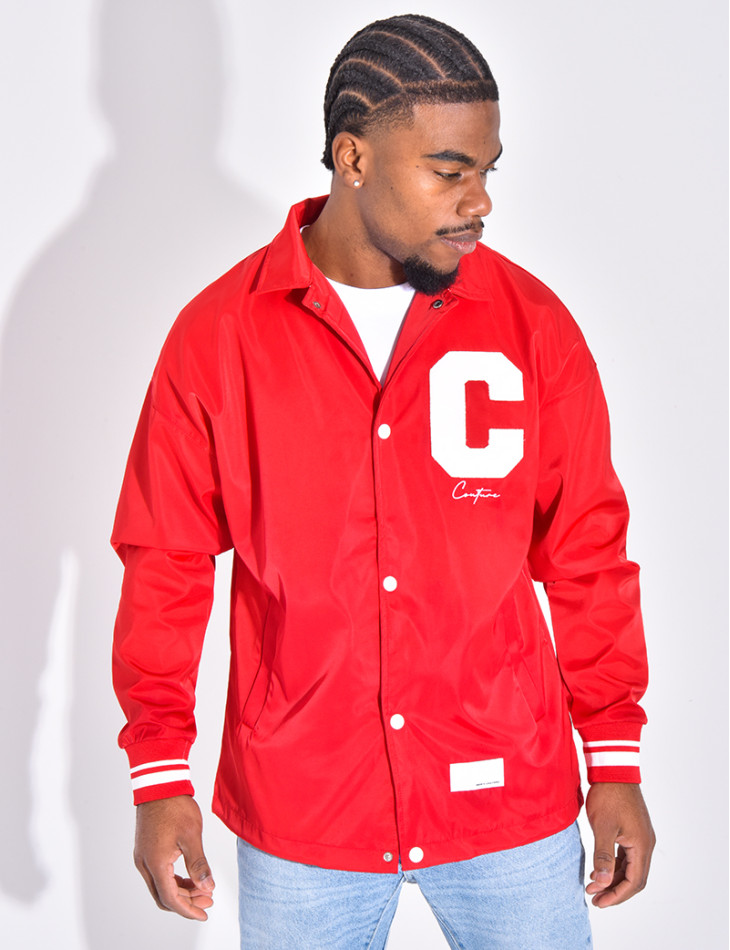 Thin jacket with letter C