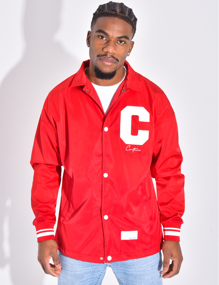 Thin jacket with letter C