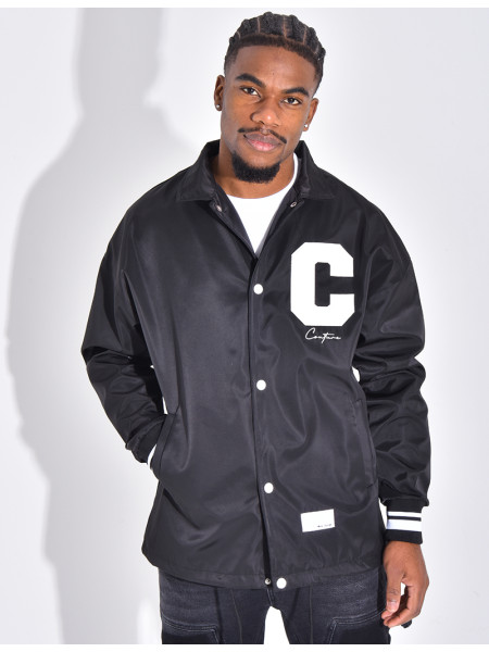 Thin jacket with letter C