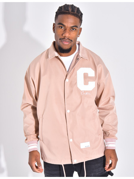 Thin jacket with letter C